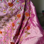 European Embroidery on Orchid Colored Silk- 55