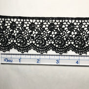 Roses Guipure Scalloped Trim- Black- 2