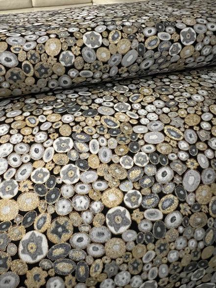 Gustav Klimt “Grey”- Print on Cotton Fabric- 44" (SRKM-17183)