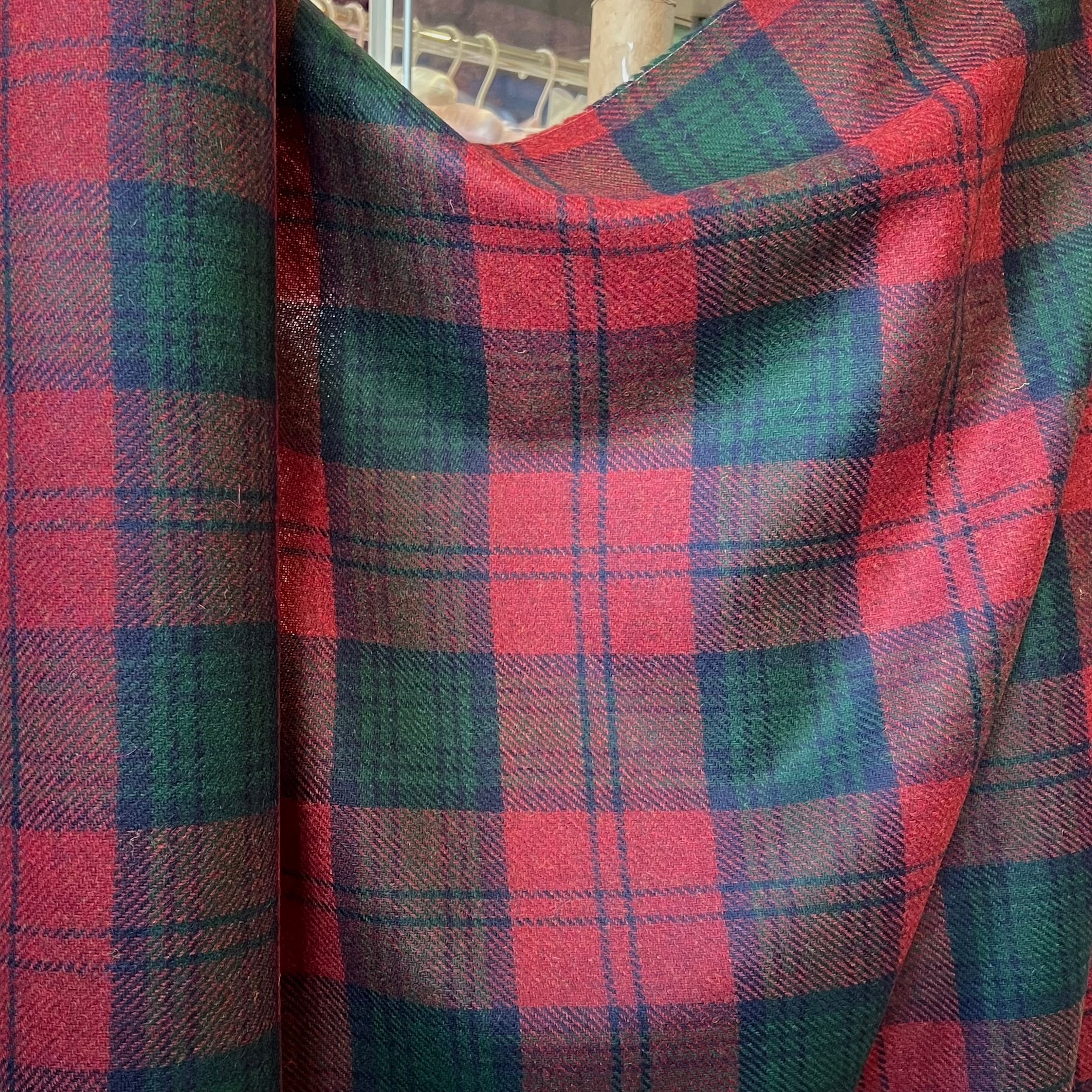 Red, Green Plaid Wool- “Loganberry”- Merchant & Mills- 60” Wide