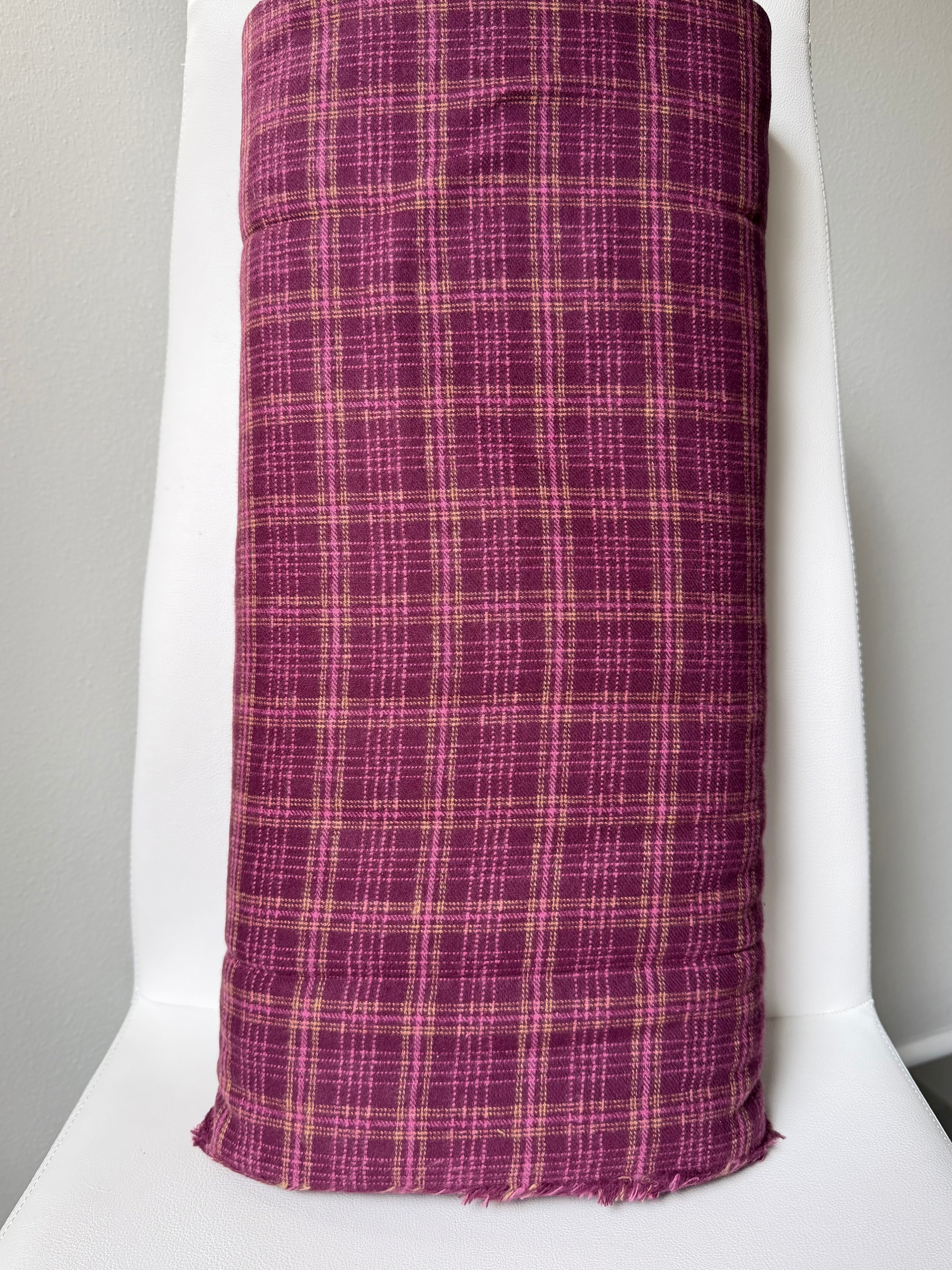 Crosshatch Plaid Merlot- Highlands Flannel- Art Gallery AGF- Yarn Dyed Cotton- 44” Wide
