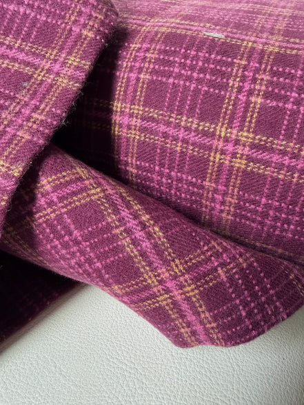 Crosshatch Plaid Merlot- Highlands Flannel- Art Gallery AGF- Yarn Dyed Cotton- 44” Wide