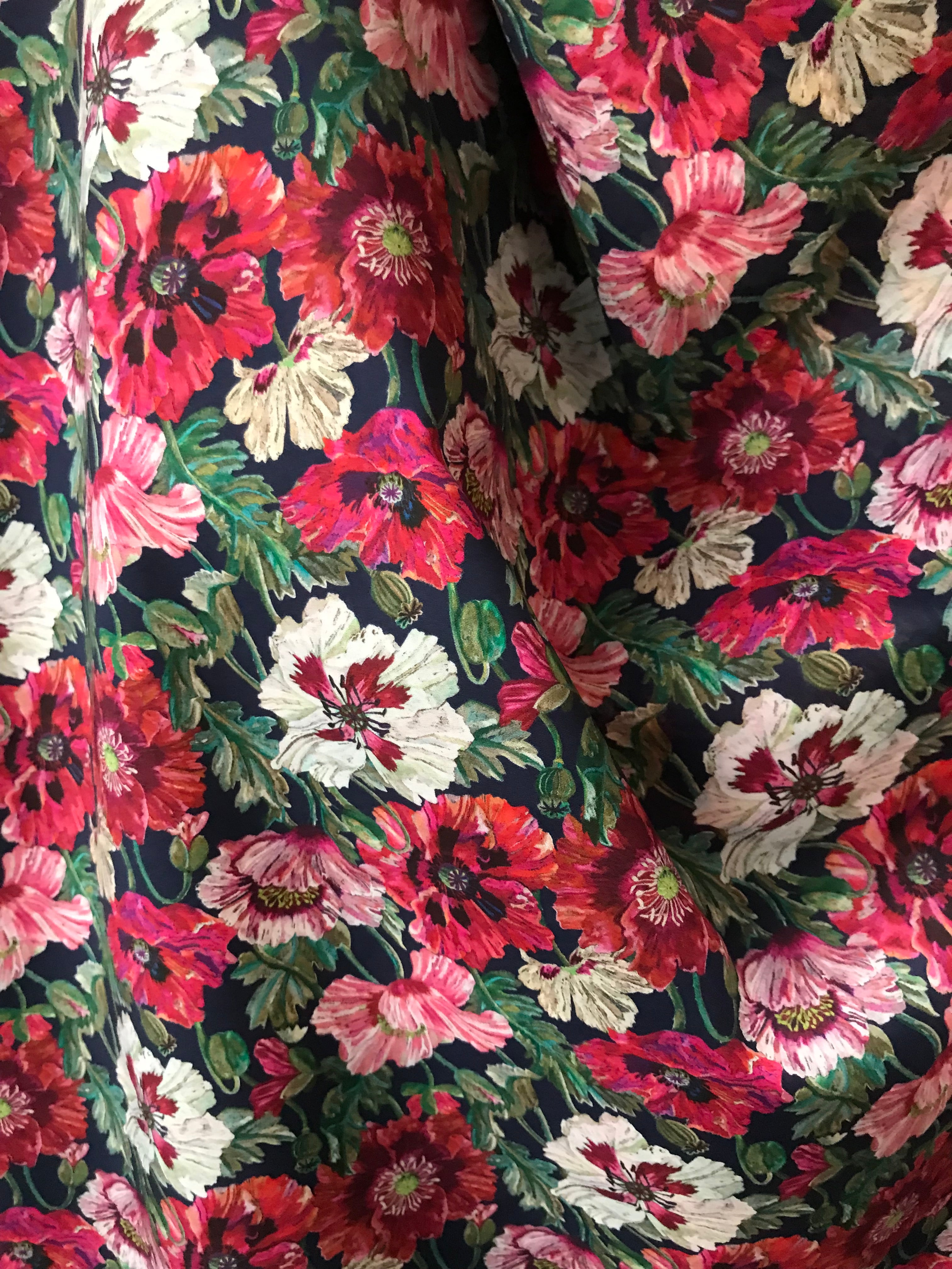 Liberty London- Poppy Amelie (A) Tana Lawn Cotton- Pink, Red
