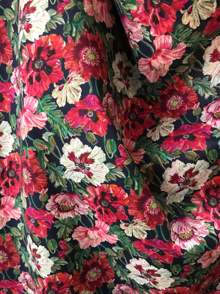 Liberty London- Poppy Amelie (A) Tana Lawn Cotton- Pink, Red