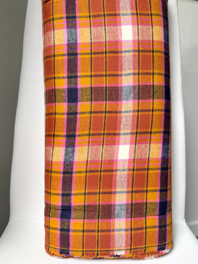 Chevron Plaid Toffee- Highlands Flannel- Art Gallery AGF- Yarn Dyed Cotton- 44” Wide