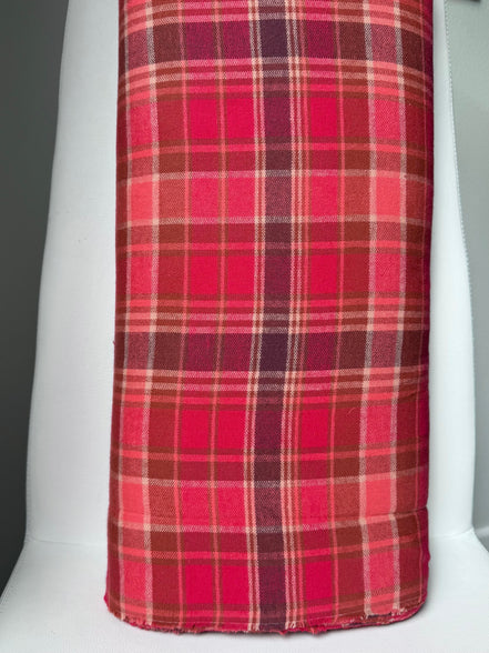 Chevron Plaid Cranberry- Highlands Flannel- Art Gallery AGF- Yarn Dyed Cotton- 44” Wide