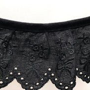 Black Flowers and Bows Eyelet- Broderie Anglaise- Lace Trim 5297