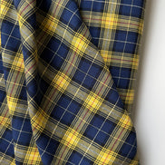 Sevenberry: Red, Dark Blue, Yellow Classic Plaid Twill- Lightweight Cotton- 57” Wide