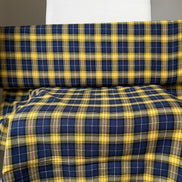 Sevenberry: Red, Dark Blue, Yellow Classic Plaid Twill- Lightweight Cotton- 57” Wide