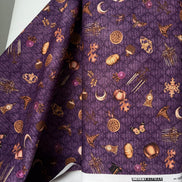 Moons, Pumpkins, Skulls- “Dreadful Delights Aubergine