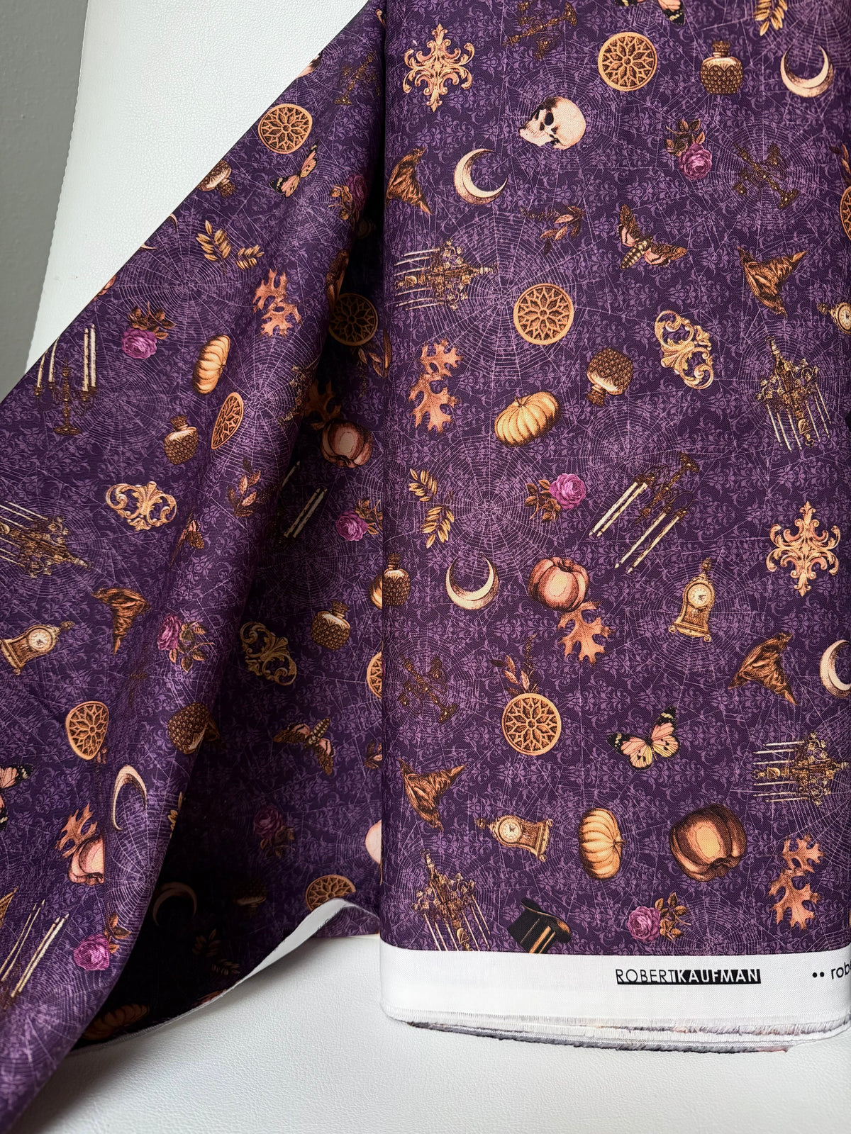Moons, Pumpkins, Skulls- “Dreadful Delights Aubergine