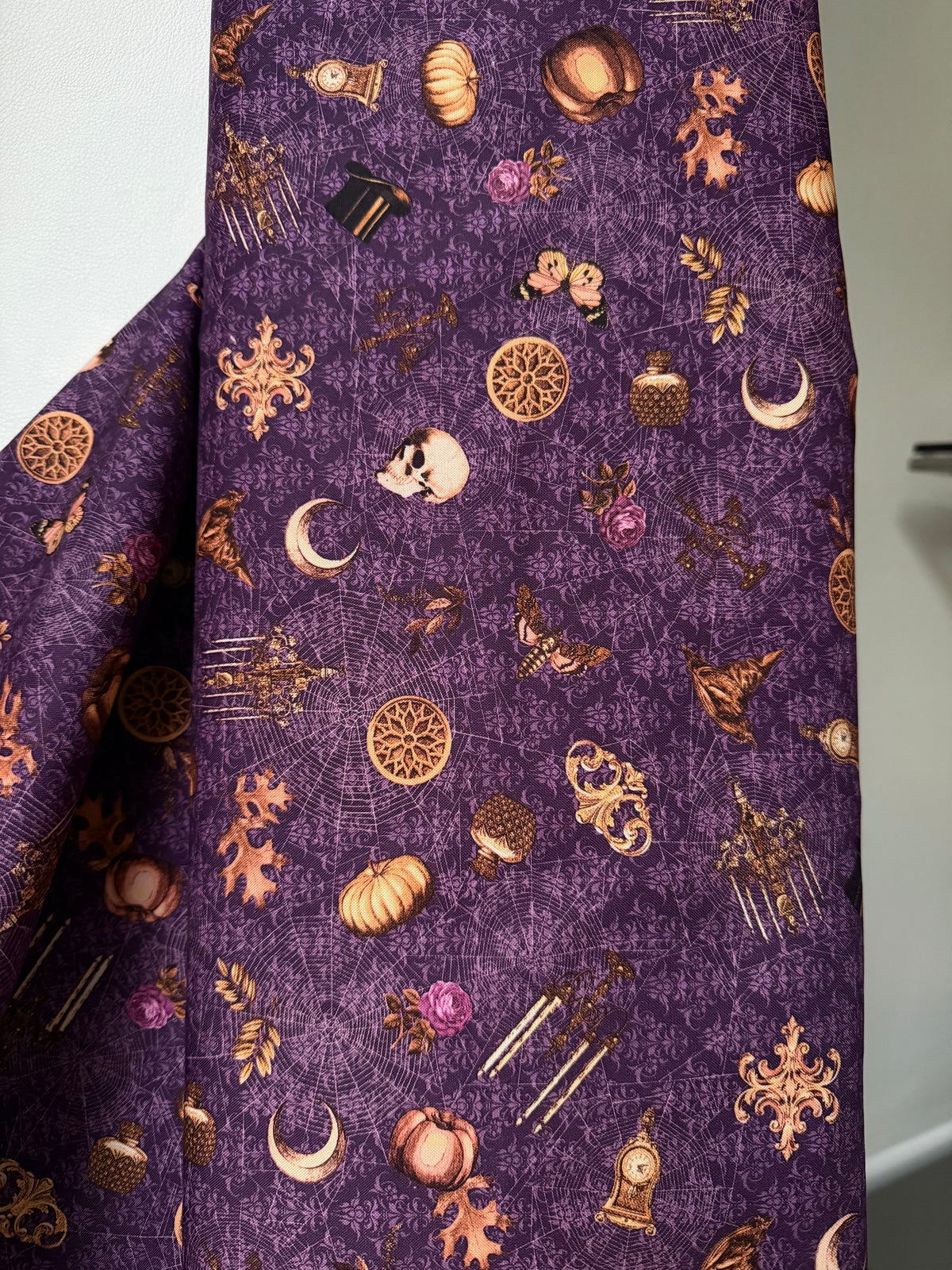 Moons, Pumpkins, Skulls- “Dreadful Delights Aubergine