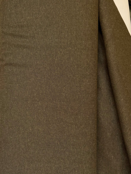 Brussels Washer Yarn Dye- Linen Rayon Blend- Dark Green-Brown “Fern"- 52" Wide