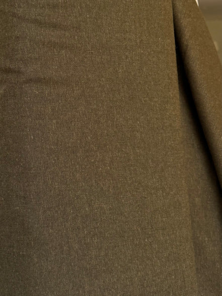 Brussels Washer Yarn Dye- Linen Rayon Blend- Dark Green-Brown “Fern"- 52" Wide