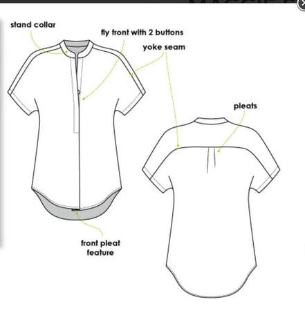 Maggie Shirt- Style Arc Paper Pattern- Sizes 4-16, 18-30