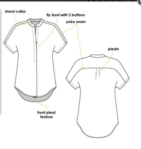 Maggie Shirt- Style Arc Paper Pattern- Sizes 4-16, 18-30