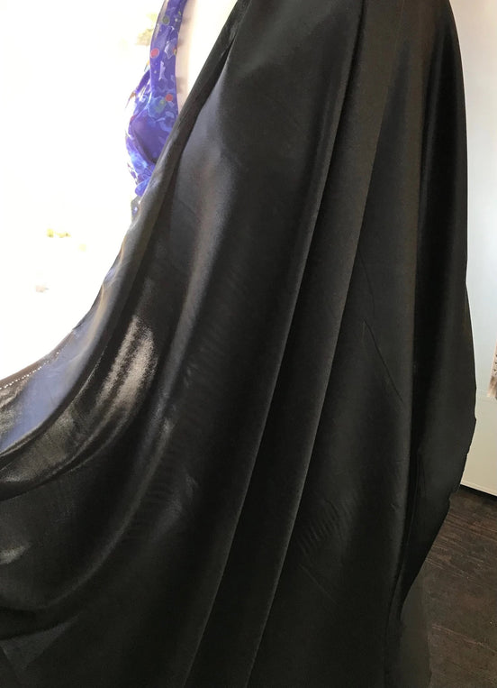 Black Stretch Silk Charmeuse Fabric 44" Wide (345)