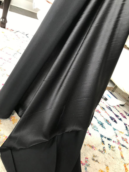 Black Stretch Silk Charmeuse Fabric 44" Wide (345)