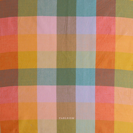Cotton Fabric- "Wide Happy Checkers in Bloom"- Lumiére (Wide Width)- Fableism- 54” Wide