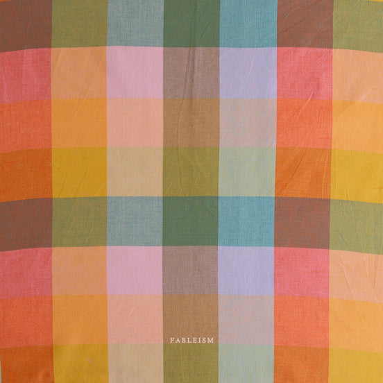 Cotton Fabric- "Wide Happy Checkers in Bloom"- Lumiére (Wide Width)- Fableism- 54” Wide