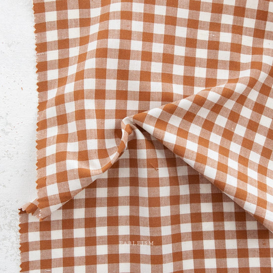 Camp Gingham- “Graham” Brown- Red- Fableism- 44” Wide- Cotton Woven- 3/8” Squares