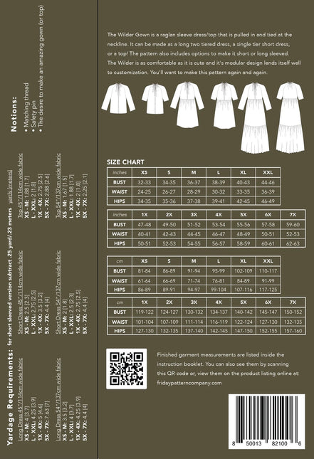 Wilder Gown Paper Pattern- Friday Pattern Co.