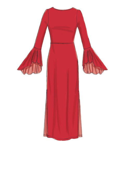 McCall's Sewing Pattern Misses' Column and Trumpet Dresses with Bodice and Sleeve Variations- M7569- 6-8-10-12-14