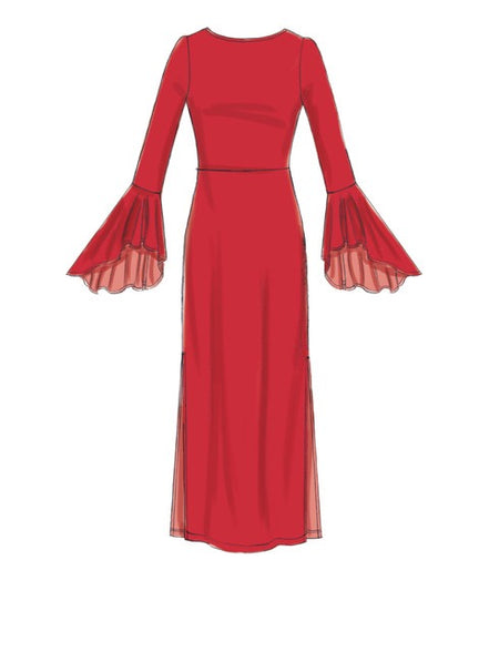 McCall's Sewing Pattern Misses' Column and Trumpet Dresses with Bodice and Sleeve Variations- M7569- 6-8-10-12-14