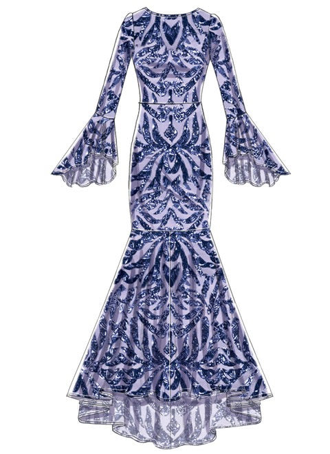 McCall's Sewing Pattern Misses' Column and Trumpet Dresses with Bodice and Sleeve Variations- M7569- 6-8-10-12-14