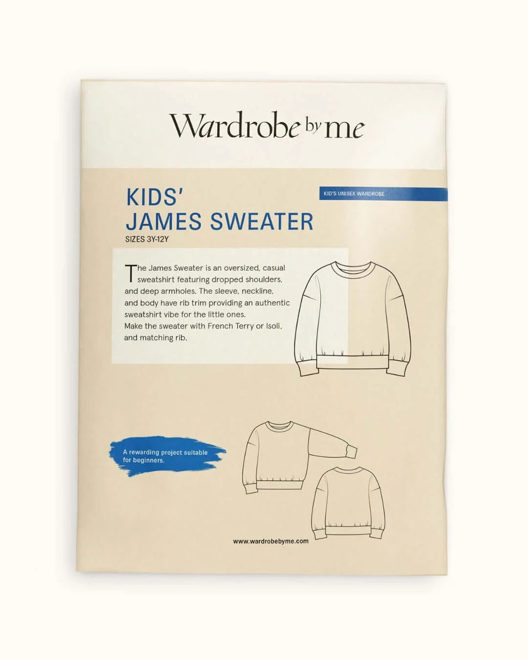 James Sweater Kids' Paper Sewing Pattern- Wardrobe By Me- Kids sizes 3-12