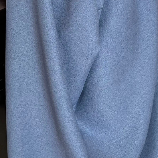 Blue "Denim" Brussels Washer Linen- Rayon Blend Fabric- 52" Wide