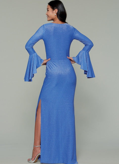 McCall's Sewing Pattern Misses' Column and Trumpet Dresses with Bodice and Sleeve Variations- M7569- 6-8-10-12-14
