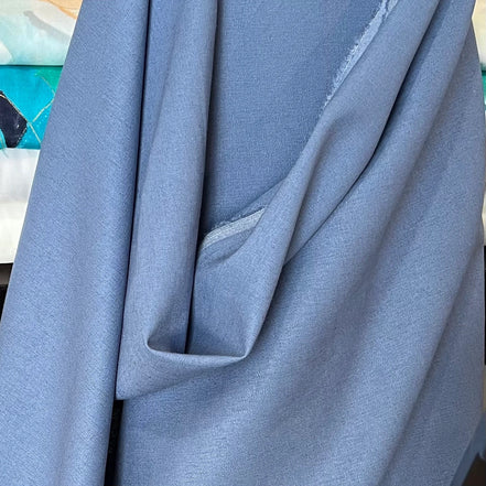 Blue "Denim" Brussels Washer Linen- Rayon Blend Fabric- 52" Wide