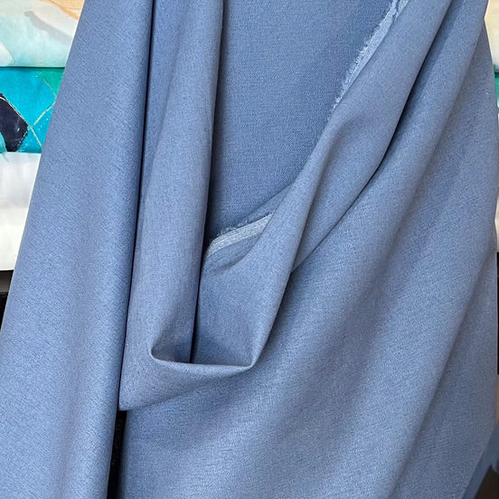 Blue "Denim" Brussels Washer Linen- Rayon Blend Fabric- 52" Wide