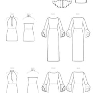 McCall's Sewing Pattern Misses' Column and Trumpet Dresses with Bodice and Sleeve Variations- M7569- 6-8-10-12-14