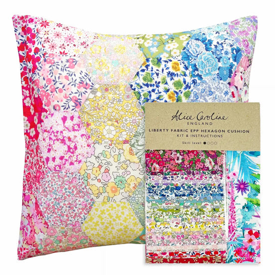 Alice Caroline- Liberty Tana Lawn® Fabric Rainbow Epp Hexagon Cushion Kit