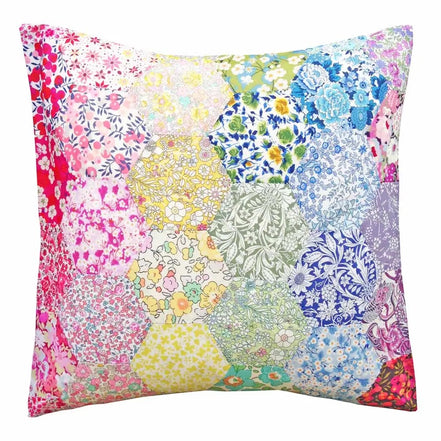Alice Caroline- Liberty Tana Lawn® Fabric Rainbow Epp Hexagon Cushion Kit