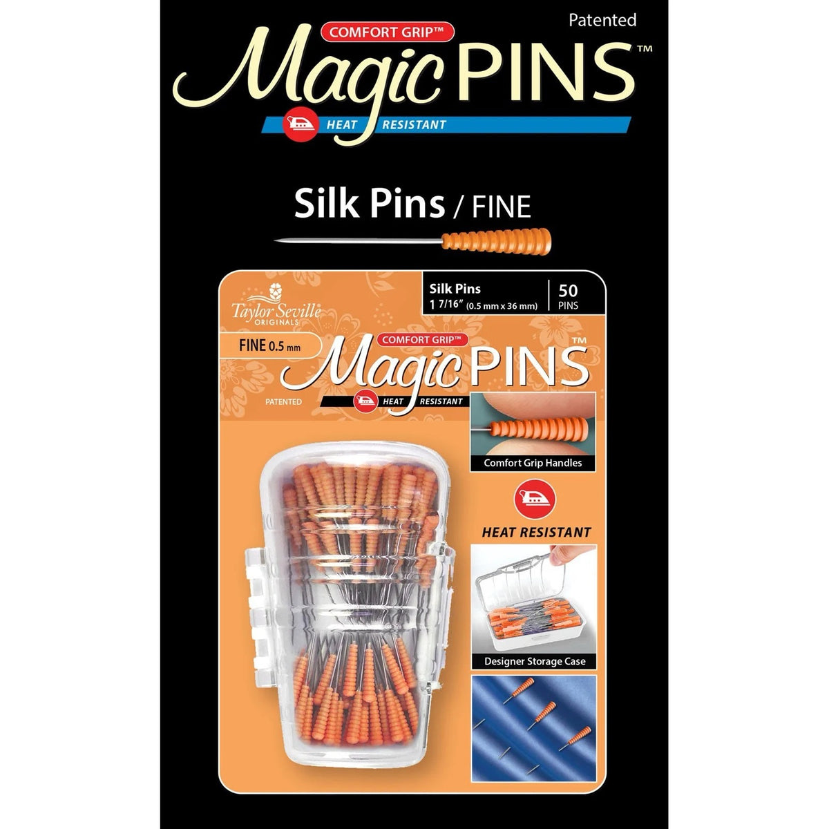Magic Pins- Silk Pins / FINE- 1-7/16” (50 or 100 Count)- Taylor Seville