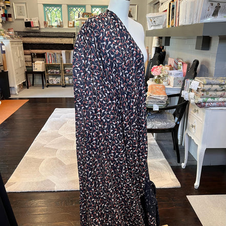 Windy Night- Rust (Red-Brown), Ecru on Dark Navy- Viscose- Atelier Brunette France