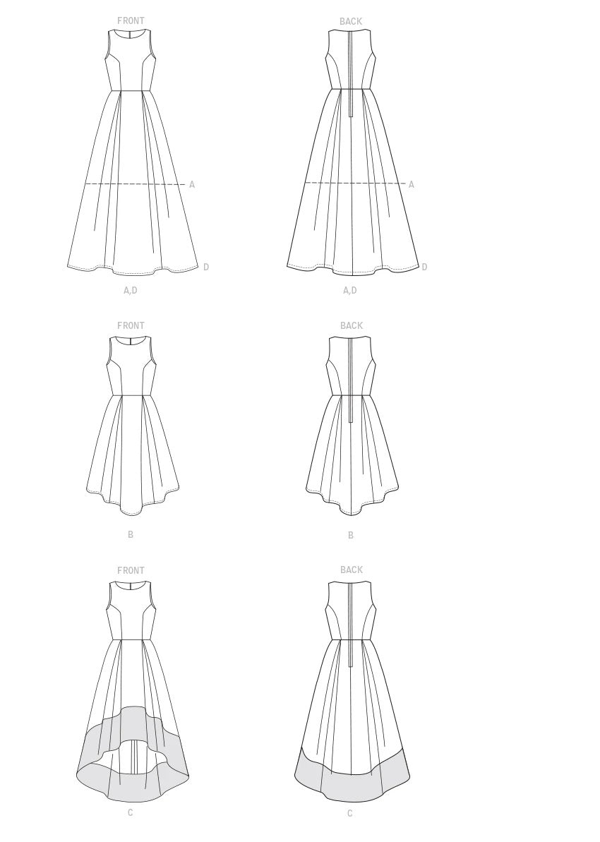 McCall's Sewing Pattern Misses' Pleated-Skirt Dresses- M8060- 6-8-10-12-14
