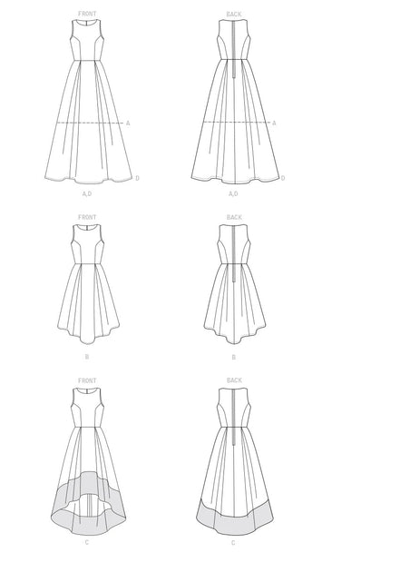 McCall's Sewing Pattern Misses' Pleated-Skirt Dresses- M8060- 6-8-10-12-14