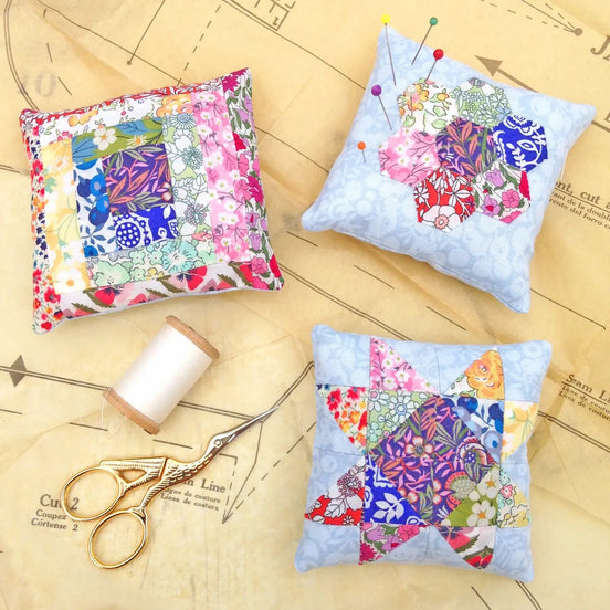 Alice Caroline- Liberty Tana Lawn® Fabric Three Patchwork Pin Cushion Kit