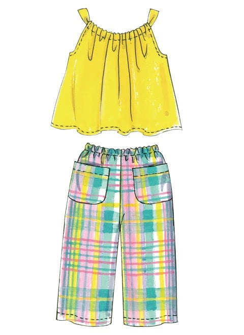 McCall's Sewing Pattern Children's/Girls' Gathered Tops, Dresses, Shorts and Pants- M5797- 3-4-5-6-