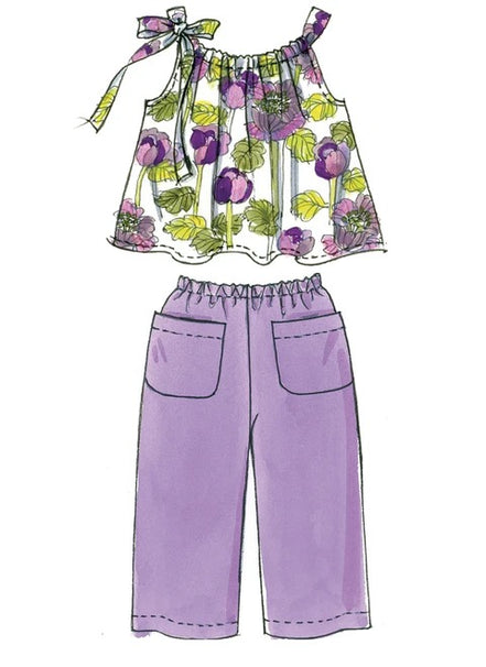 McCall's Sewing Pattern Children's/Girls' Gathered Tops, Dresses, Shorts and Pants- M5797- 3-4-5-6-