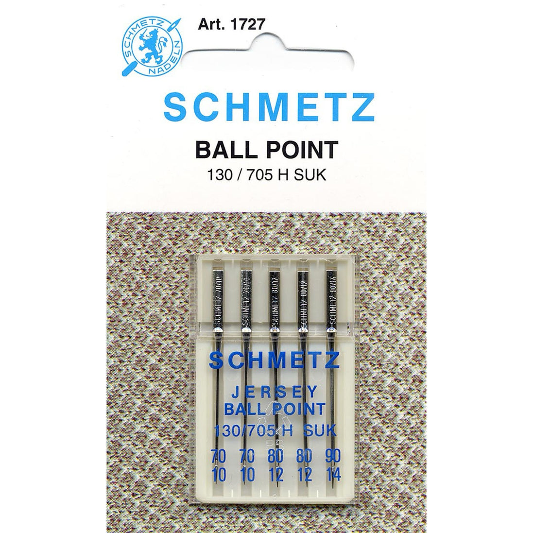 Schmetz Ball Point Needles Assorted Sizes, 5 CT (#1727)