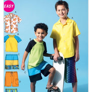 McCall's Sewing Pattern Children's/Boys' Shirt, Top and Shorts- M6548- (3-4-5-6), (7-8-10-12-14)