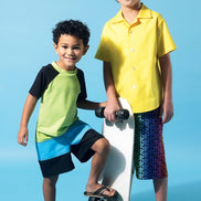 McCall's Sewing Pattern Children's/Boys' Shirt, Top and Shorts- M6548- (3-4-5-6), (7-8-10-12-14)