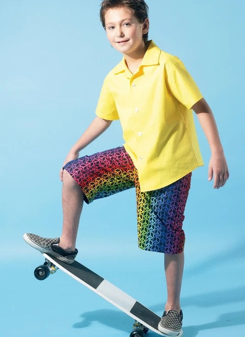 McCall's Sewing Pattern Children's/Boys' Shirt, Top and Shorts- M6548- (3-4-5-6), (7-8-10-12-14)