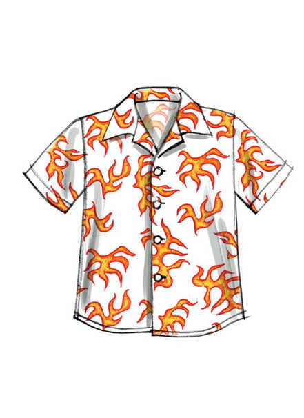 McCall's Sewing Pattern Children's/Boys' Shirt, Top and Shorts- M6548- (3-4-5-6), (7-8-10-12-14)