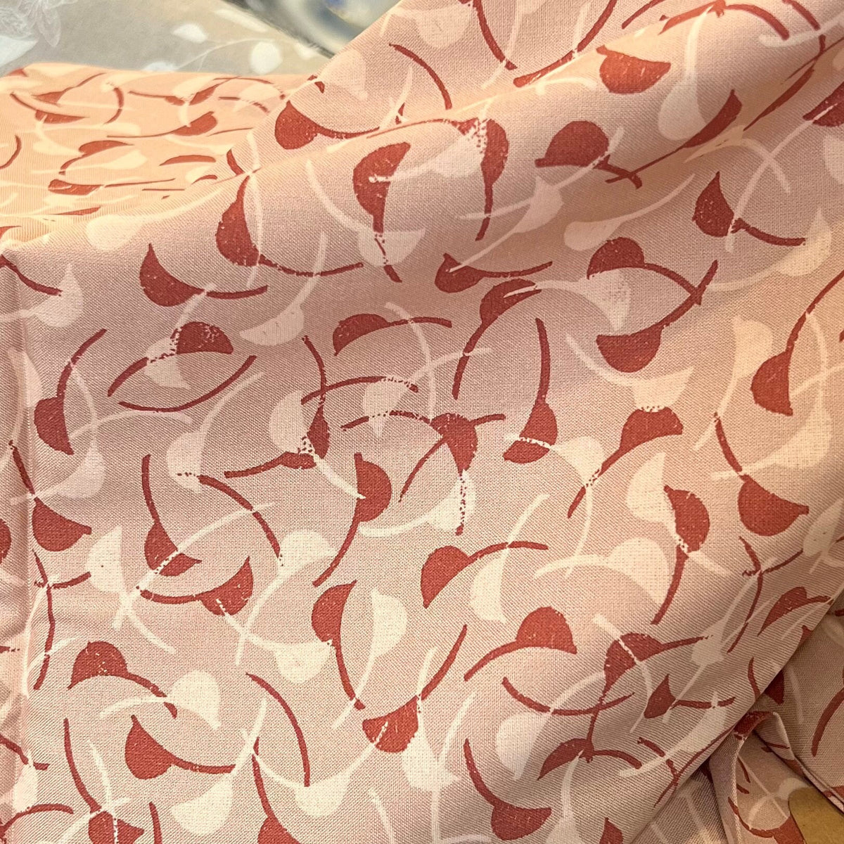 Windy Maple- Rust (Red-Brown), Ecru on Beige- Viscose- Atelier Brunette France